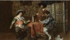 A Game Of Cards by Ferdinand Victor Leon Roybet