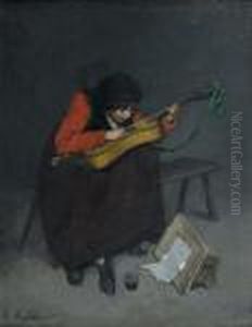 La Joueuse De Guitare by Ferdinand Victor Leon Roybet