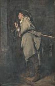 Mousquetaire Frappant A La Porte, L'heure Du Duel by Ferdinand Victor Leon Roybet