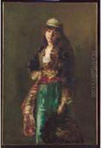 Young Woman With A Fan by Ferdinand Victor Leon Roybet