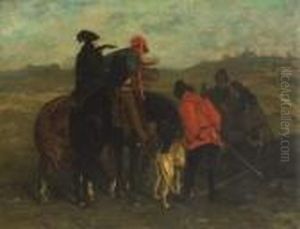 Vorbereitung Zur
 Falkenjagd. by Ferdinand Victor Leon Roybet
