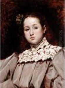 Portrait Of A Young Girl by Ferdinand Victor Leon Roybet