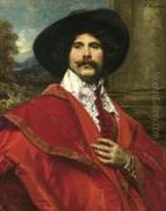 Gentleman In Red Robe. by Ferdinand Victor Leon Roybet