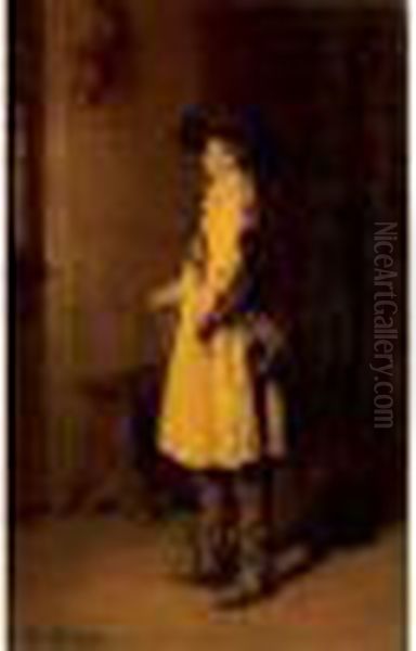 Homme Debout En Costume Du Xviie Siecle - view 1