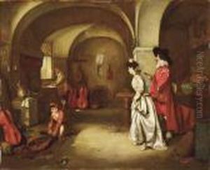 A Visit To The Music Shop by Ferdinand Victor Leon Roybet