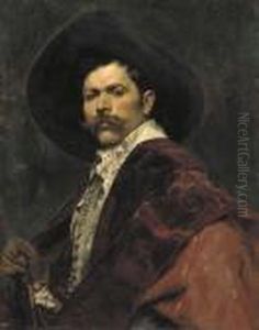 A Dashing Cavalier by Ferdinand Victor Leon Roybet