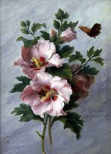 Hibiscus against a Marble Ledge