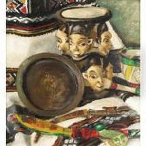 Nature Morte Aux Poignards, Plateau Et Masques by Aleksandr Rubcov