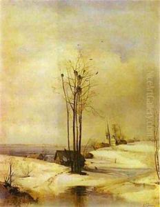 Early Spring Thaw 1880s by Alexei Kondratyevich Savrasov