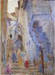 Alexandre Roubtzoff Scene De Rue A Constantine by Aleksandr Rubcov