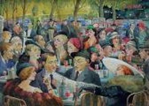 Au Cafe Parisien (1939) by Aleksandr Rubcov