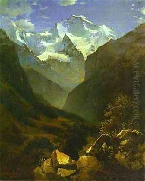 View Of The Swiss Alps From Interlaken 1862 - view 1