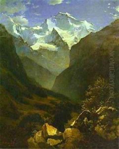 View Of The Swiss Alps From Interlaken 1862 by Alexei Kondratyevich Savrasov