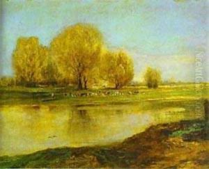 Willows By A Pond 1872 by Alexei Kondratyevich Savrasov