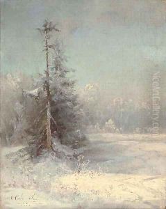 Winter landscape by Alexei Kondratyevich Savrasov