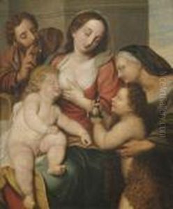Die Heilige Familie Mit Dem Johannesknaben Und Der Heiligen Elisabeth by (studio of) Rubens, Peter Paul