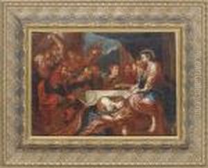 Feast In The House Of Simon Of Pharisee by (studio of) Rubens, Peter Paul