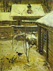 Yard Winter1870s by Alexei Kondratyevich Savrasov