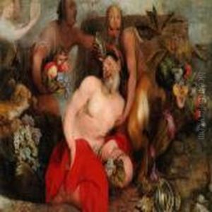 The Drunken Bacchus Surrounded by (studio of) Rubens, Peter Paul