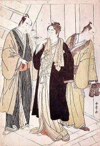 Two Actors Arriving Backstage, before 1785 by Yushido Shunsho
