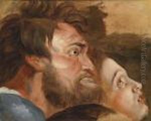 Study Of Three Heads Looking Upwards by (studio of) Rubens, Peter Paul