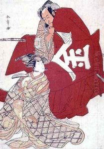 Ichikawa Danjuro V and Segowa Kikunojo, c.1770 by Yushido Shunsho