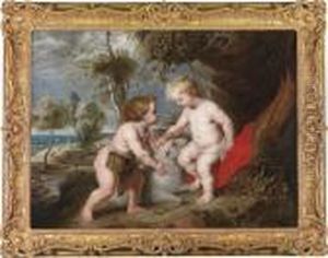 The Christ Child And The Infantbaptist by (studio of) Rubens, Peter Paul