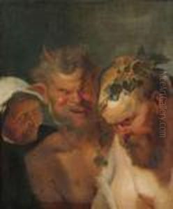 Silen With A Satyr And An Old Woman. by (studio of) Rubens, Peter Paul