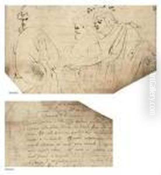 Three Figures In Classical Mantles - view 1