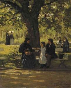 On a park bench by Philippe Lodowyck Jacob Sadee