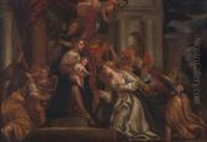 The Mystical Marriage Of Christ Andcatharine Of Siena by (studio of) Rubens, Peter Paul