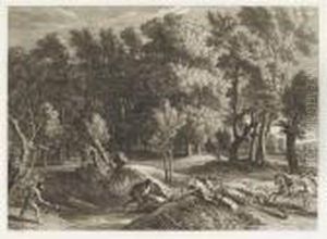 Landscape With A Boar Hunt by (studio of) Rubens, Peter Paul