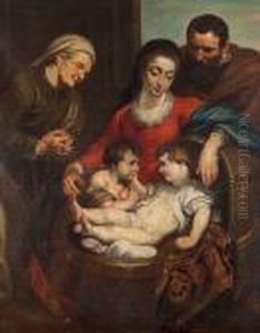 Madonna Col Bambino, San Giovannino, San Giuseppe E Santanna by (studio of) Rubens, Peter Paul