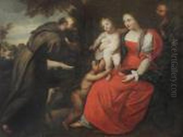 Family With Baby Saint John And Saint Francis - view 1