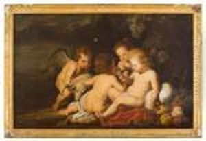 Gesu Bambino, San Giovannino E Due Cherubini In Paesaggio Con
Natura Morta Di Frutta by (studio of) Rubens, Peter Paul