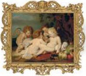 The Christ Child And The Intant Saint John The Baptist With Putti In A Wooded Clearing by (studio of) Rubens, Peter Paul