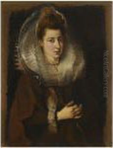 Portrait Of A Young Woman, Half-length, Holding A Chain