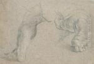 Beinstudien Eines Knieenden Mannes by (studio of) Rubens, Peter Paul