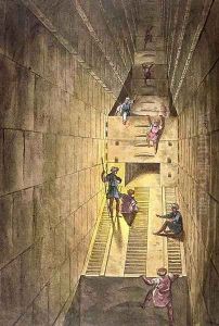 Exploration of the Great Pyramid of Giza, from Le Costume Ancien et Moderne by Jules Ferrario, engraved by Gaetano Zancon 1771-1816 by Alessandro Sanquirico