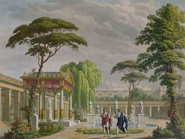 Gardens of the House of Diomede at Pompeii, decoration for the opera The Last Days of Pompeii by Giovanni Pacini 1796-1867, performed at La Scala, Milan, 1827 - view 1