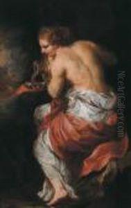 Una Giovane Donna Versa Del Vino In Una Ciotola by (studio of) Rubens, Peter Paul