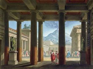 Entrance to the Amphitheatre, design for the opera LUltimo Giorno di Pompeii, 1827
