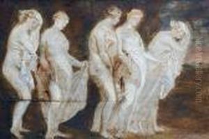Study Of Five Figures Before A Landscape Study Of Five Figures Before A Landscape