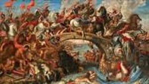 Hans Efterfoljd Amazonernas Kamp by (studio of) Rubens, Peter Paul