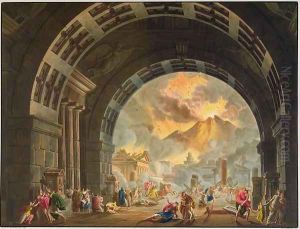 Scene from the opera LUltimo Giorno de Pompeii by Pacini, produced at La Scale in Milan in the autumn of 1827