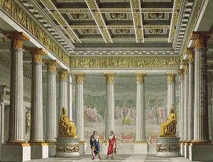 The Audience Hall in the Palace of Aegistheus, design for the ballet Orestes at La Scala Theatre, Milan, 1826 by Alessandro Sanquirico