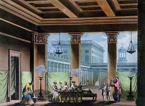 The Triclinium, from Le Costume Ancien et Moderne by Jules Ferrario, c.1820