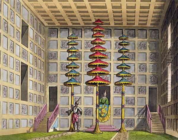 Audience Hall, Cochin China, plate 88 from Le Costume Ancien et Moderne by Jules Ferrario, engraved by Gaetano Zancon 1771-1816 published c.1820s-30s - view 1