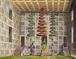 Audience Hall, Cochin China, plate 88 from Le Costume Ancien et Moderne by Jules Ferrario, engraved by Gaetano Zancon 1771-1816 published c.1820s-30s by Alessandro Sanquirico