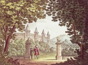 The Gardens of Windsor Castle, set design for the opera Anna Bolena, engraved by Ricordi by Alessandro Sanquirico